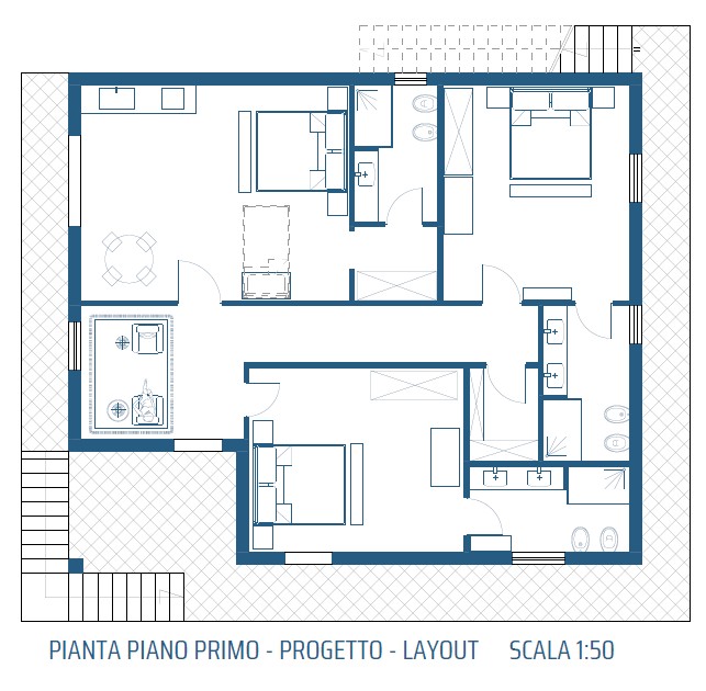 Plattegrond boven in foto