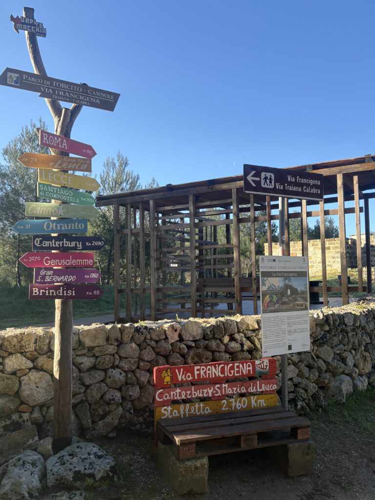 Via Francigena route in Otranto